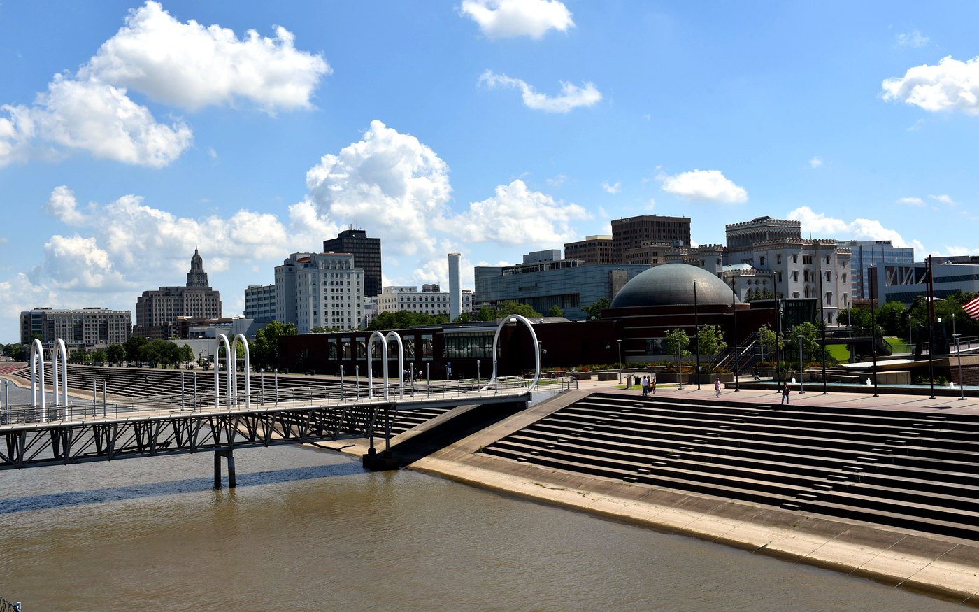 Downtown Baton Rouge skyline and riverfront.